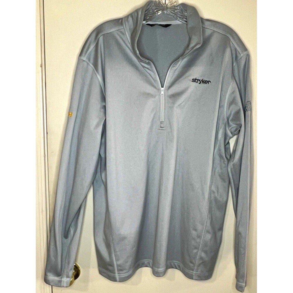 The North Face Men’s L Tech 1/4 Zip Fleece Gray Stryker Pullover NF0A3LHB